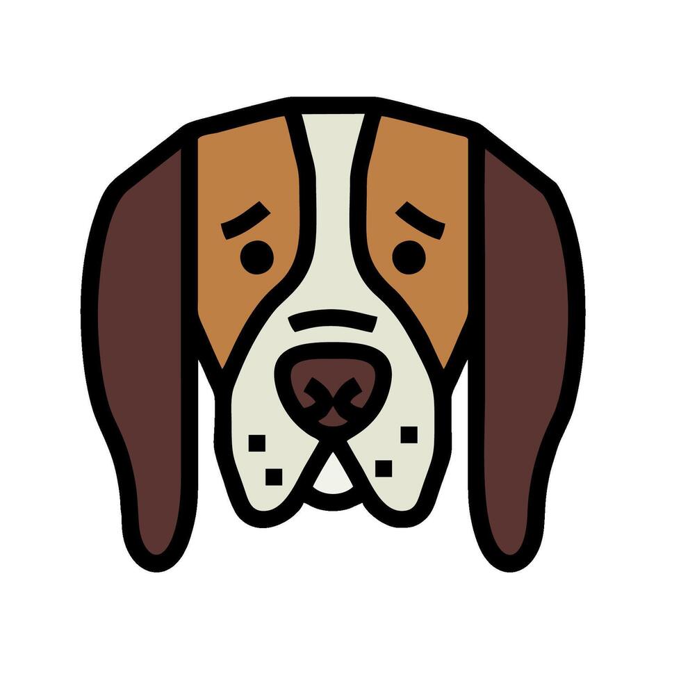 A dog's head with a brown and white face vector