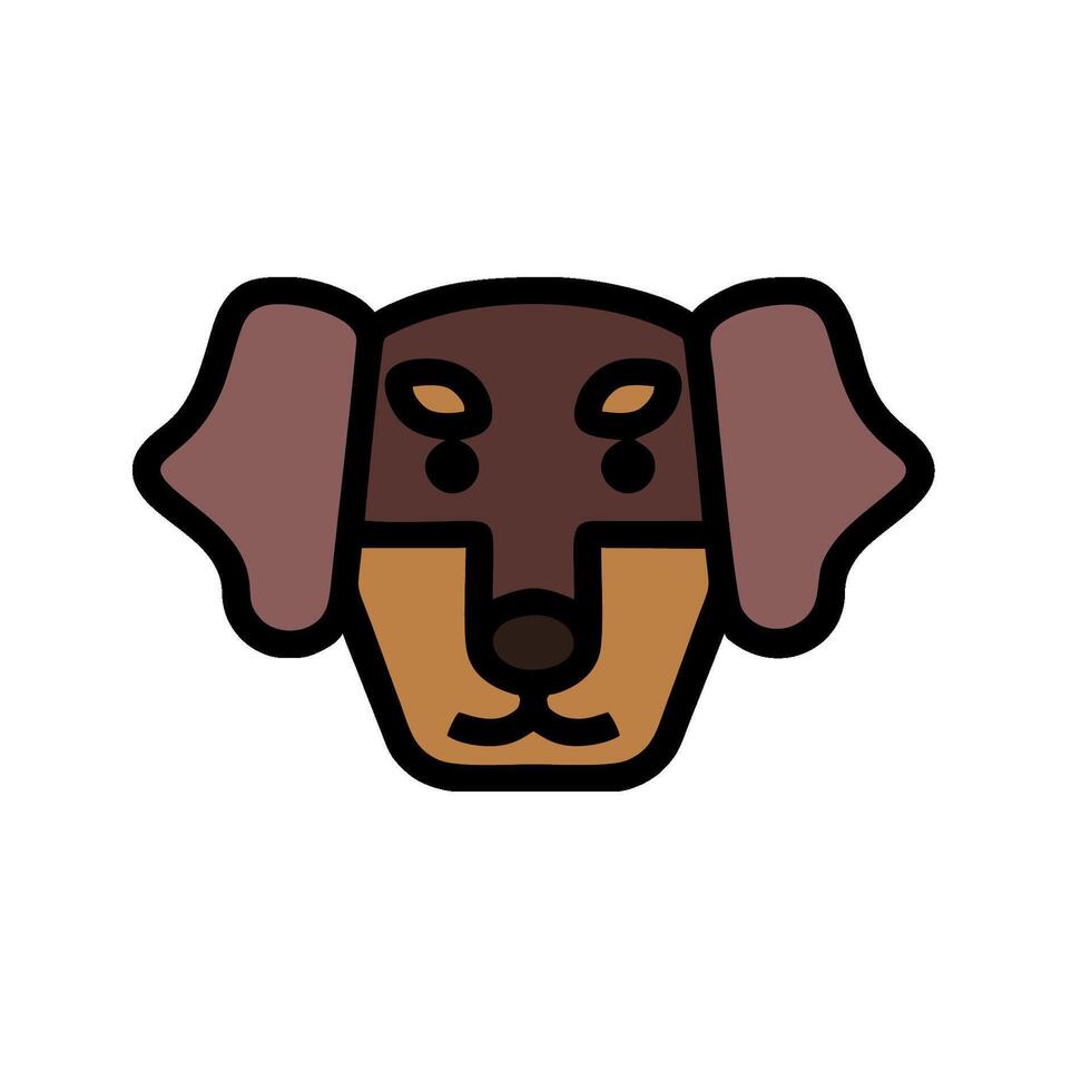 A dog head icon in a flat style vector