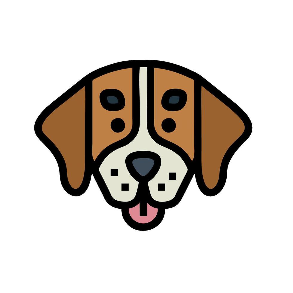 A dog with a tongue sticking out on a white background vector