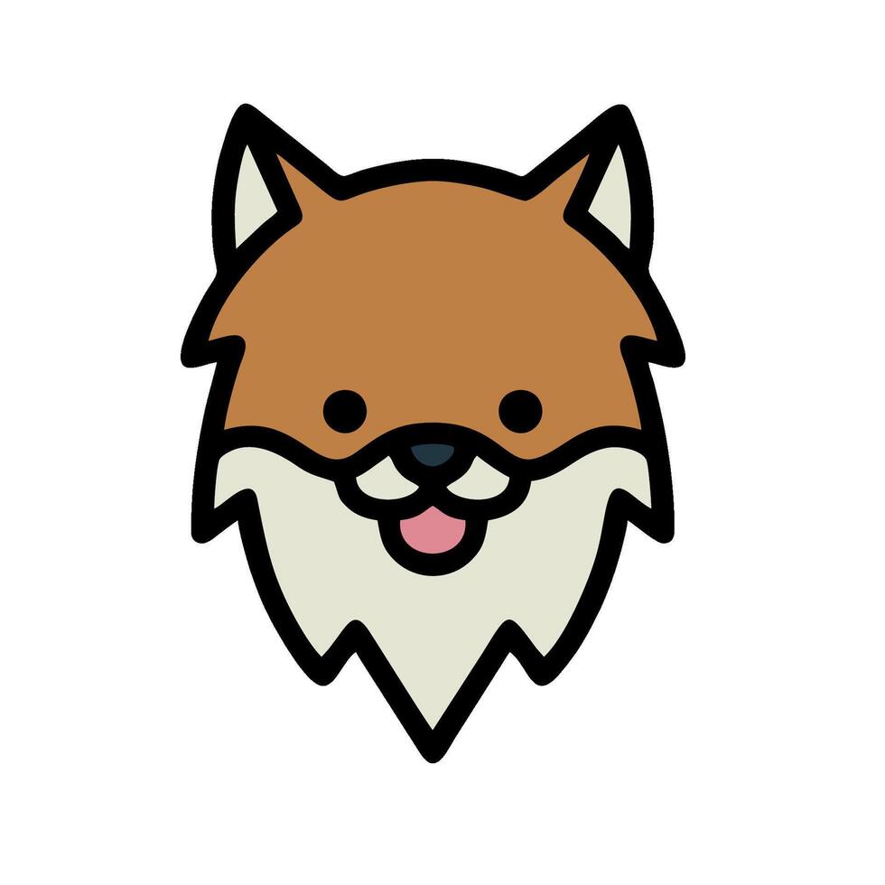 A cartoon fox head with a smile on its face vector