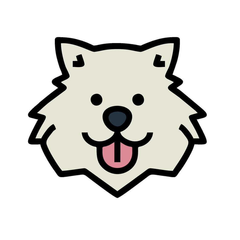 A cartoon dog with its tongue out on a white background vector