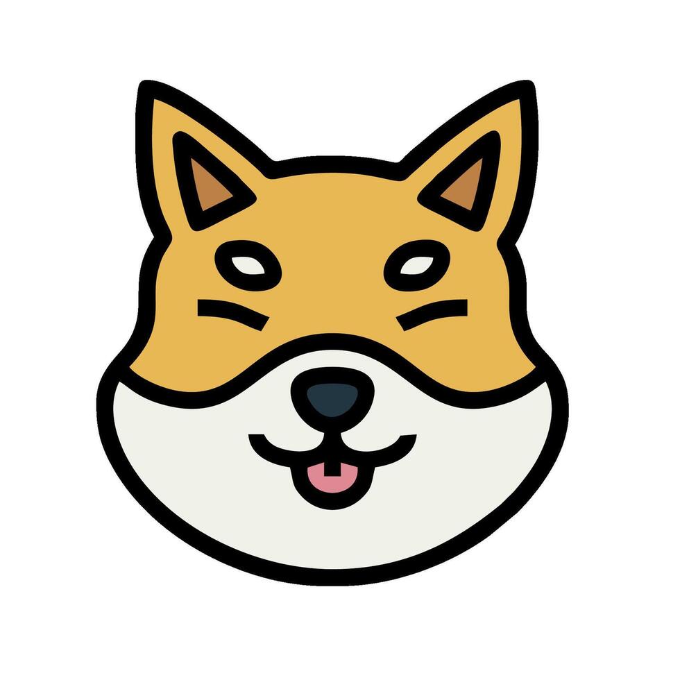 A cartoon dog face with a smile on its face vector