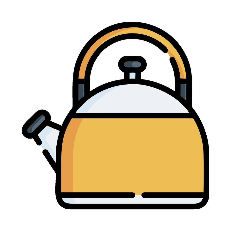 A yellow kettle with a handle on a white background vector