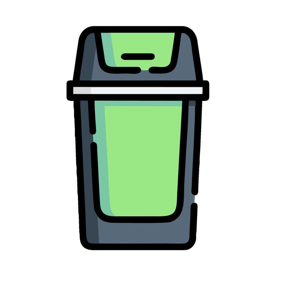A green trash can icon on a white background vector