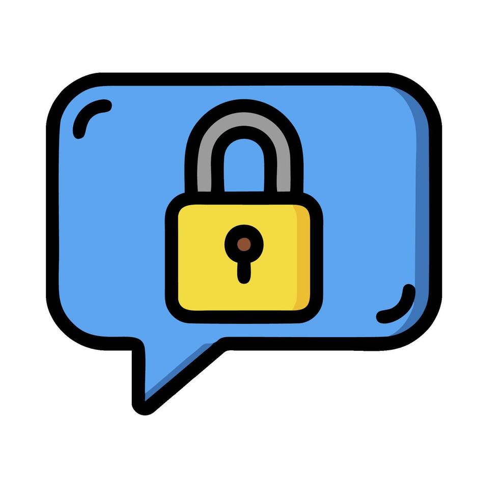 A speech bubble with a lock on it vector