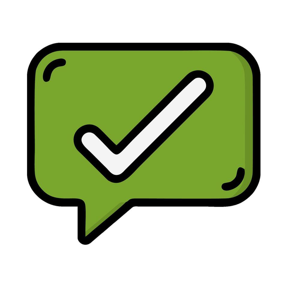 Check mark speech bubble icon illustration design vector