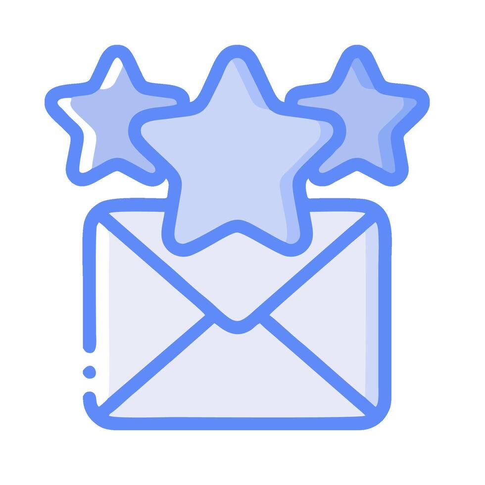 Email envelope with stars icon vector