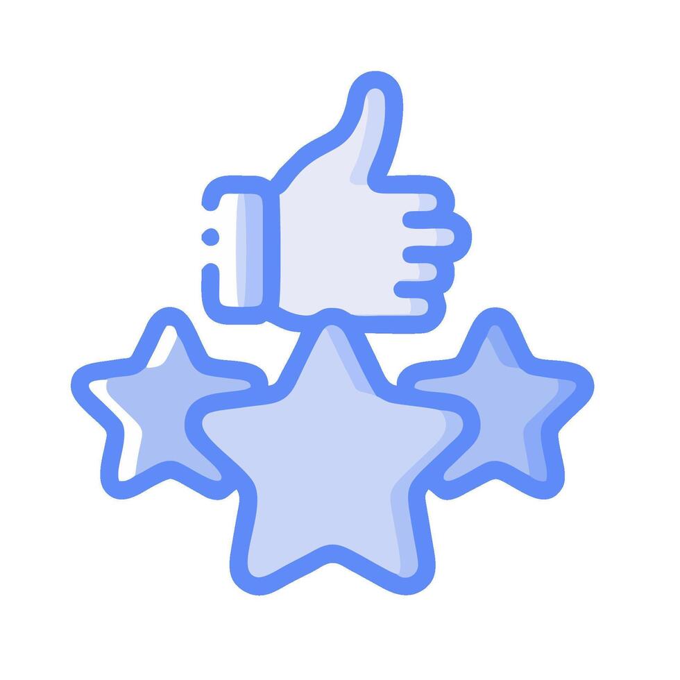 A thumbs up icon with three stars vector