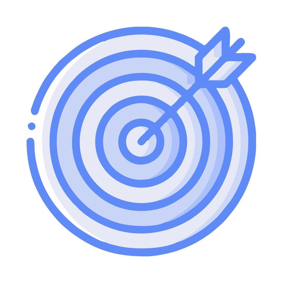 Target icon with arrow in the center of the target vector