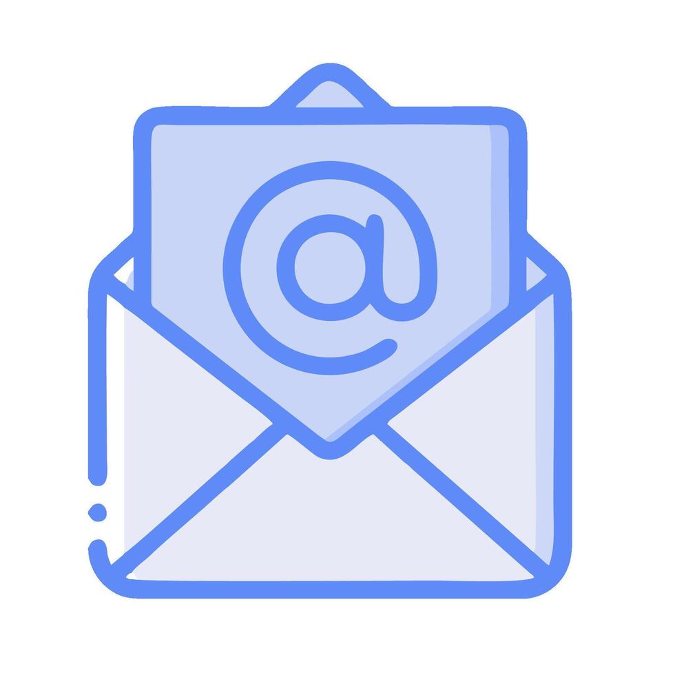 Email icon with a blue envelope vector