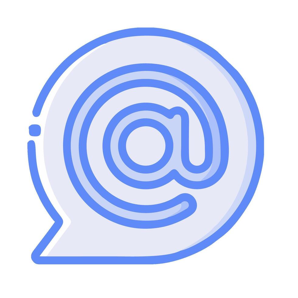An email icon with a circle and a blue line vector