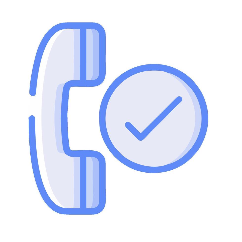 A phone with a check mark and a phone icon vector