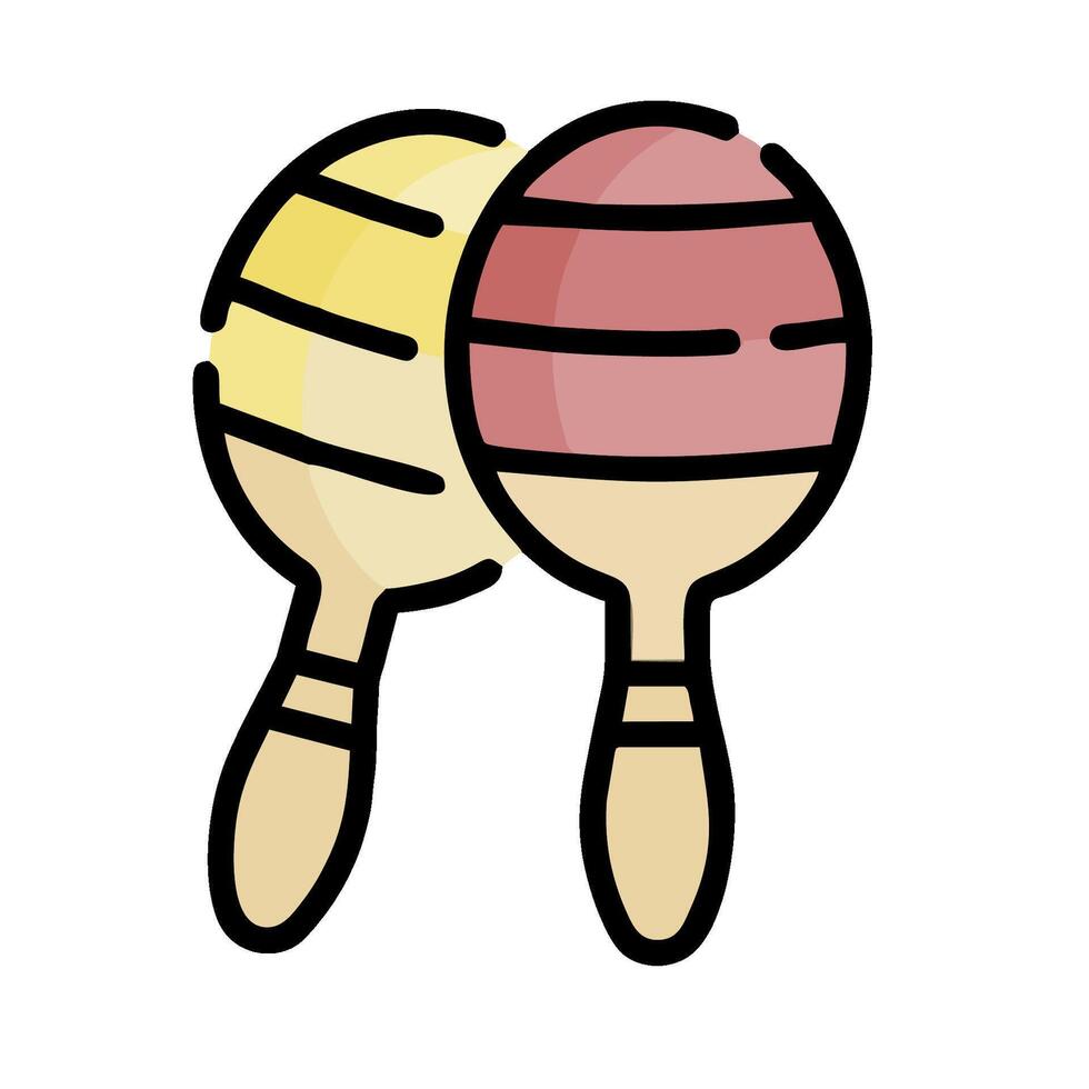 Two maracas with different colors on them vector