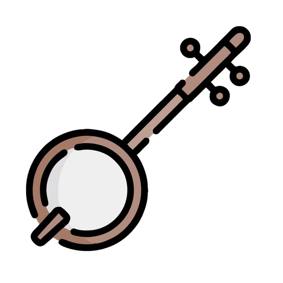 Banjo instrument icon isolated on white background vector