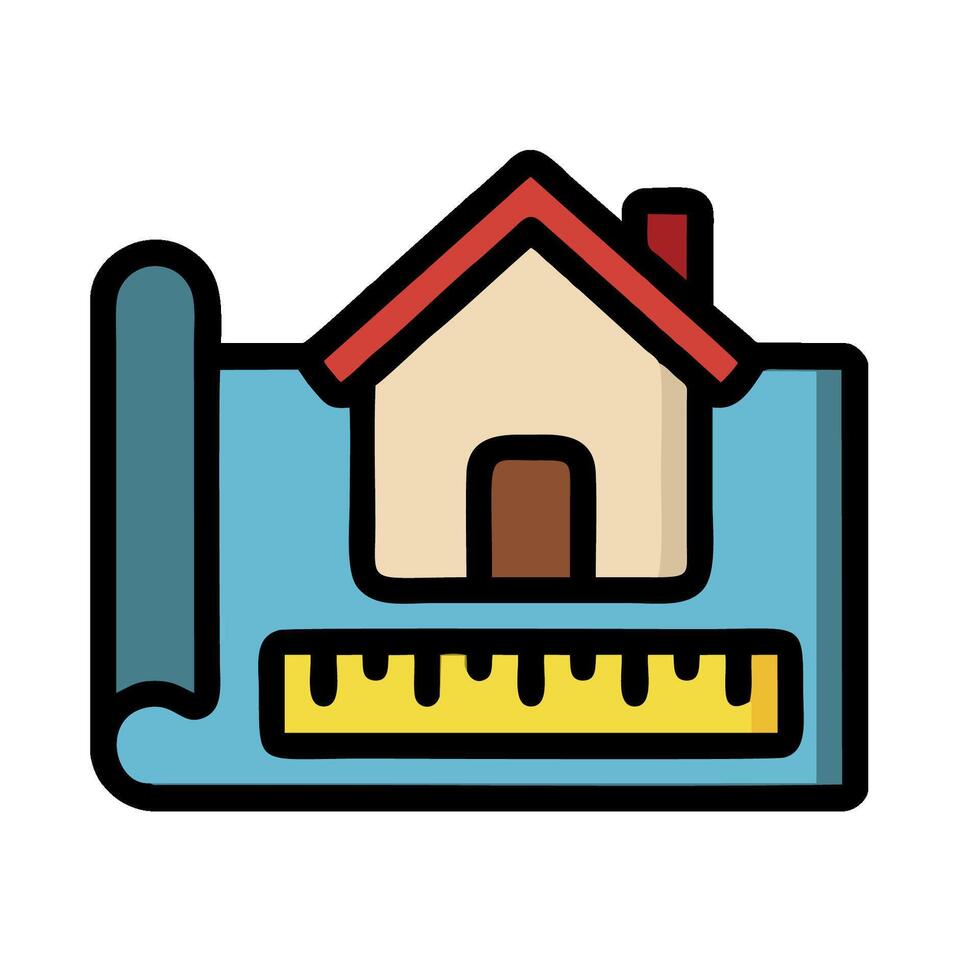 A house and a ruler on a white background vector