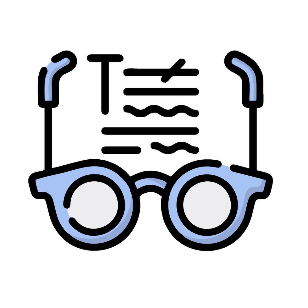 Glasses icon with a paper and pen vector