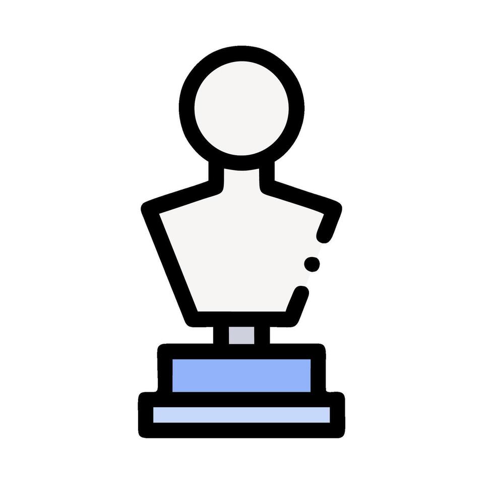 A mannequin on a pedestal with a blue line vector