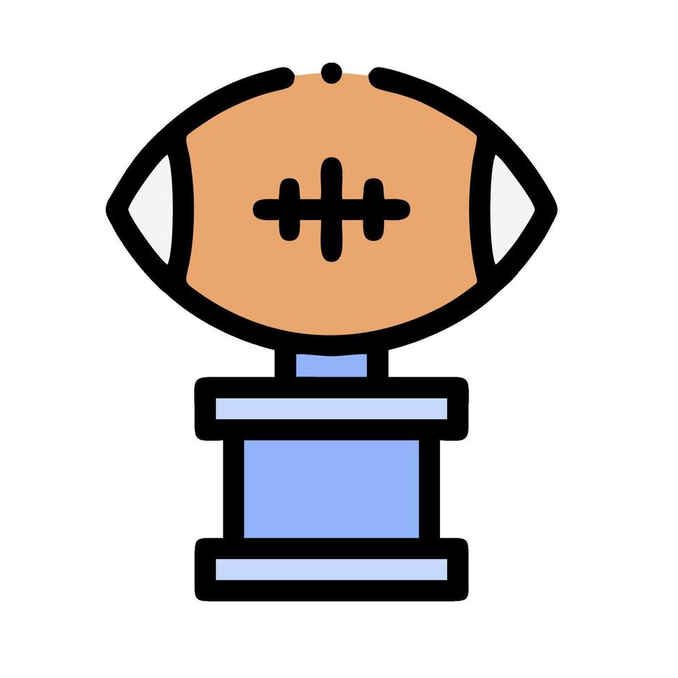 A football trophy on a pedestal with a ball inside vector