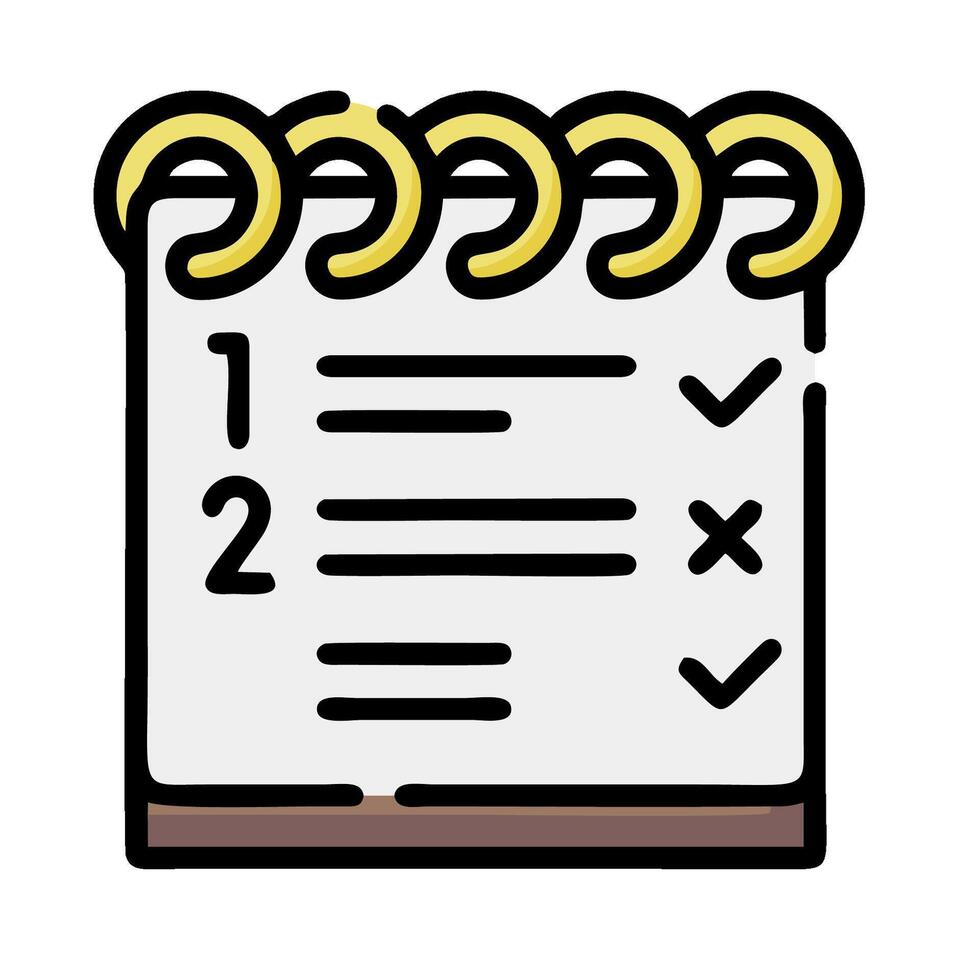 A checklist with a pen and pencil on it vector