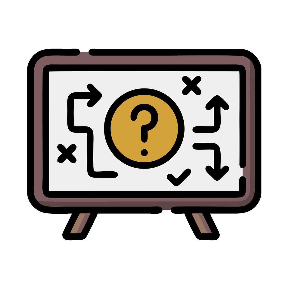 Question mark on a black and white television screen vector