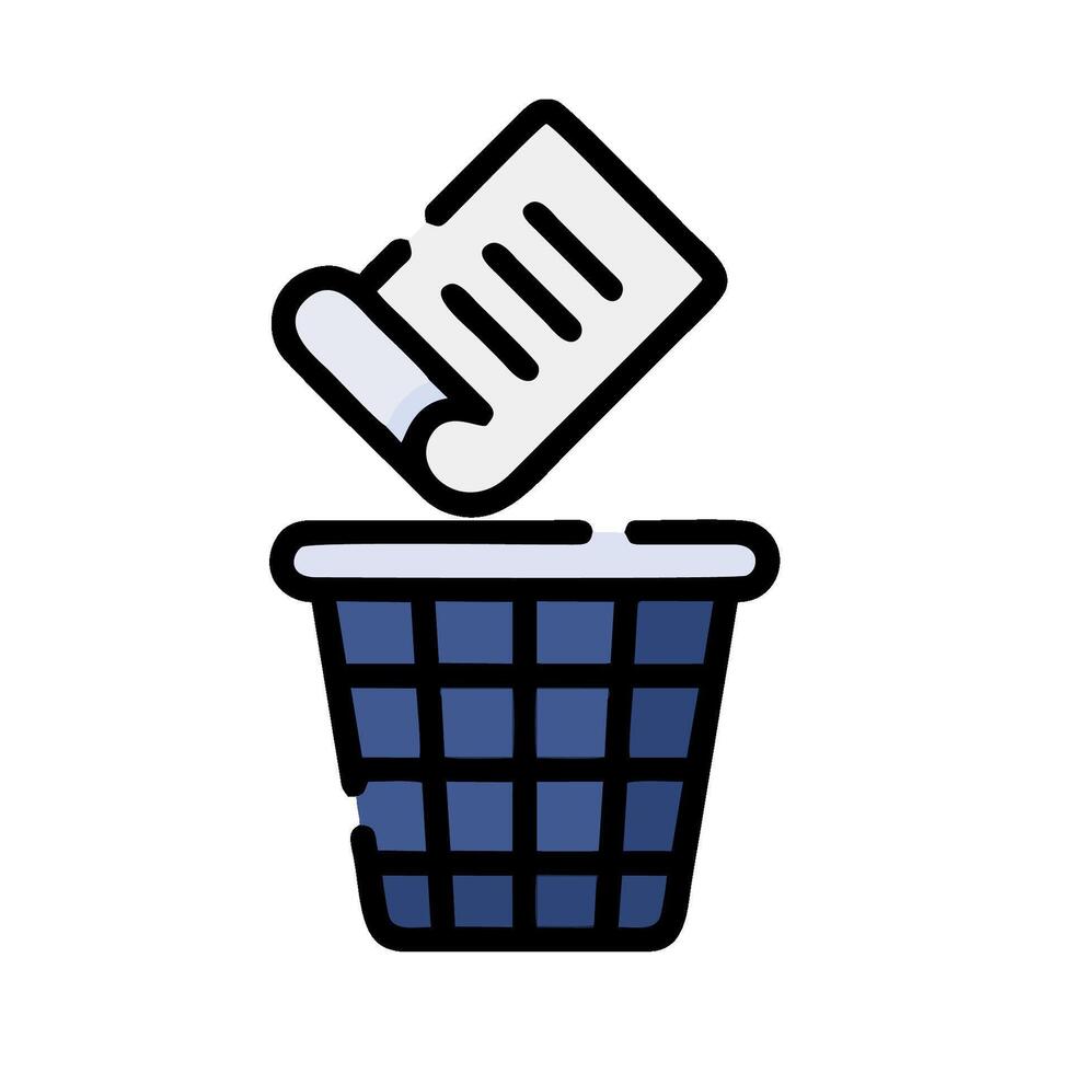 A trash can with a paper in it vector
