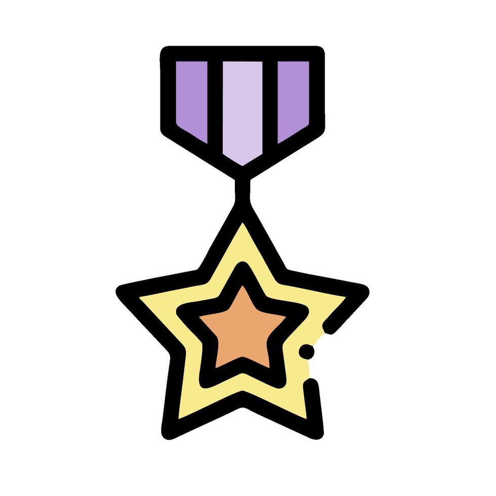 A star medal with a ribbon on it vector