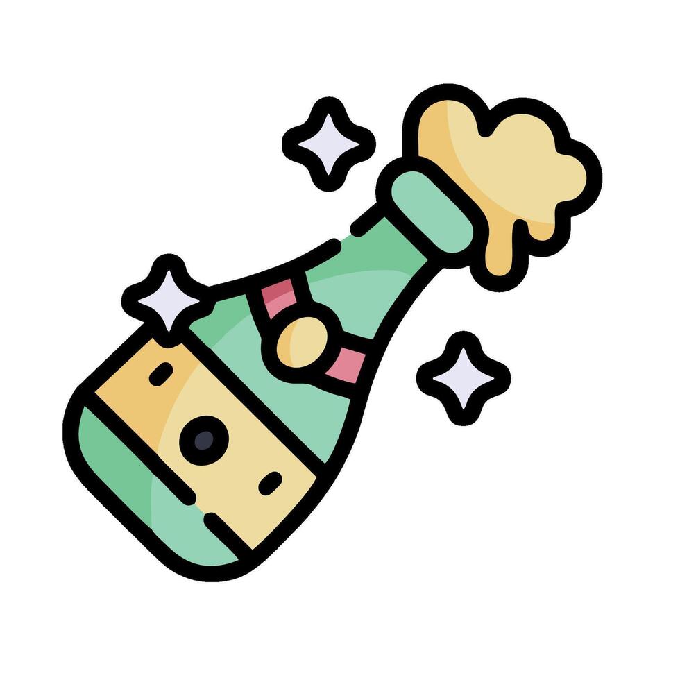 Champagne bottle icon illustration vector