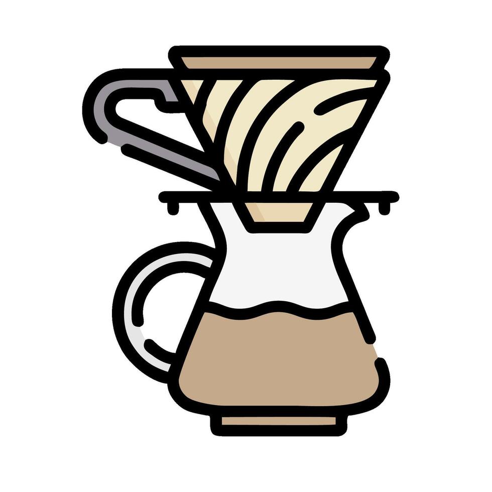 A coffee maker with a pour over coffee pot vector