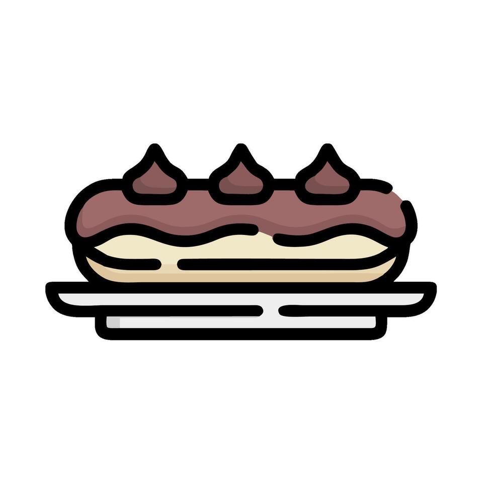 A dessert on a plate with a chocolate filling vector