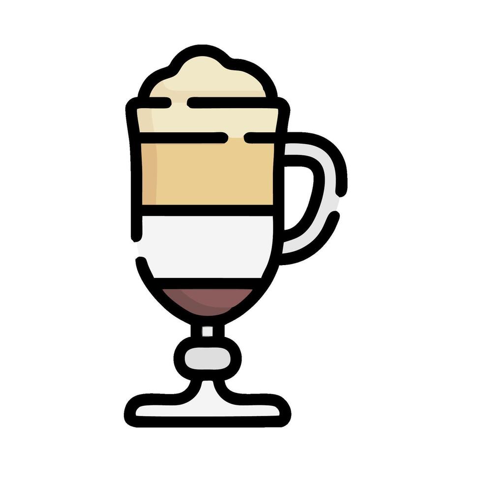 Irish coffee drink icon illustration vector