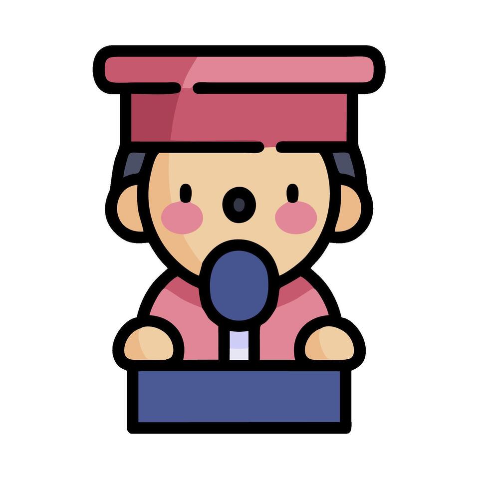 A cartoon character wearing a pink hat and holding a microphone vector