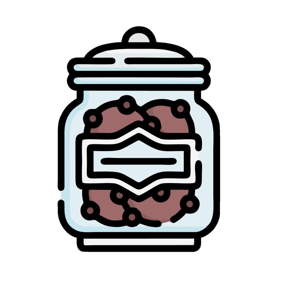 A jar with cookies in it on a white background vector