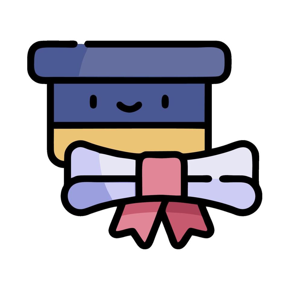 A blue hat with a bow and a ribbon vector