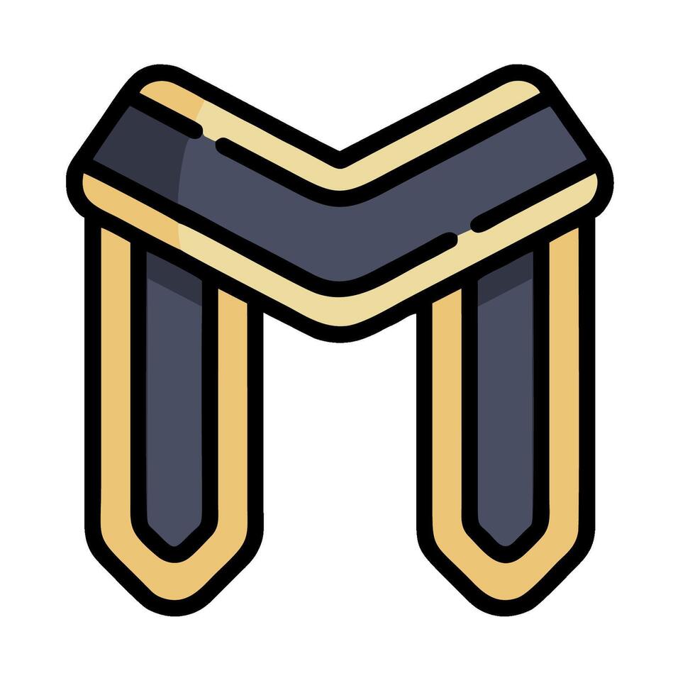 A black and gold letter m vector