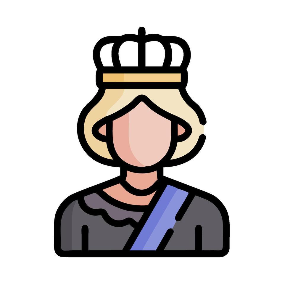 A woman in a crown with a blue sash vector