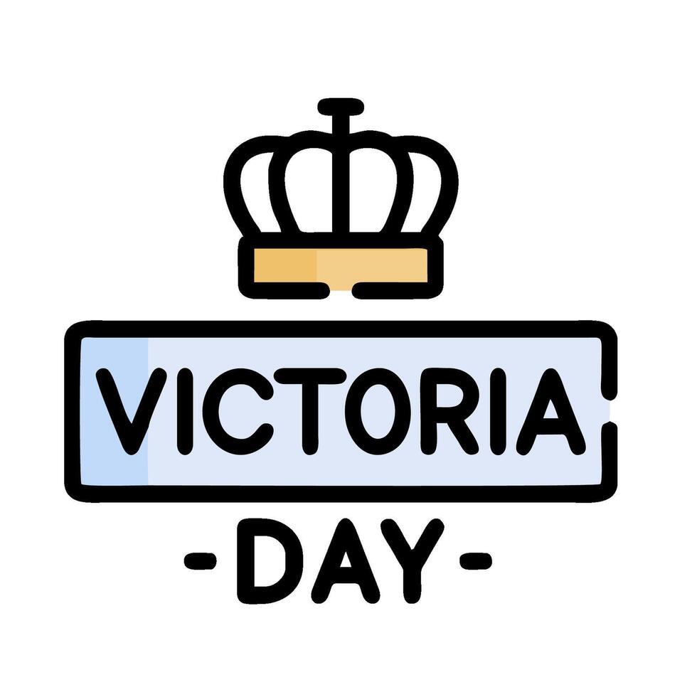Victoria day logo with a crown on it vector