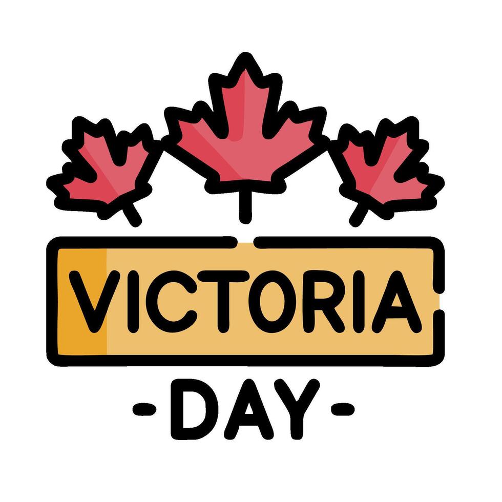 Victoria day logo with maple leaves vector