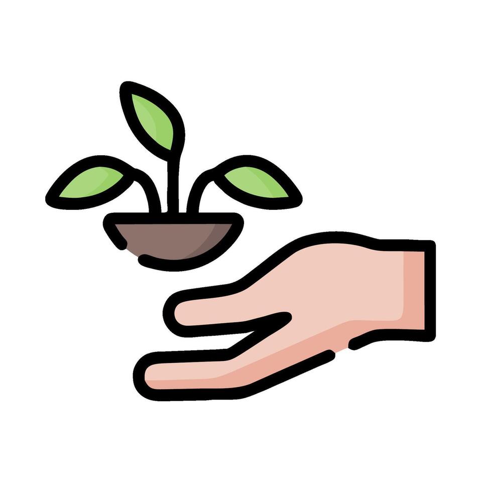 Hand holding plant and plant sprout illustration vector