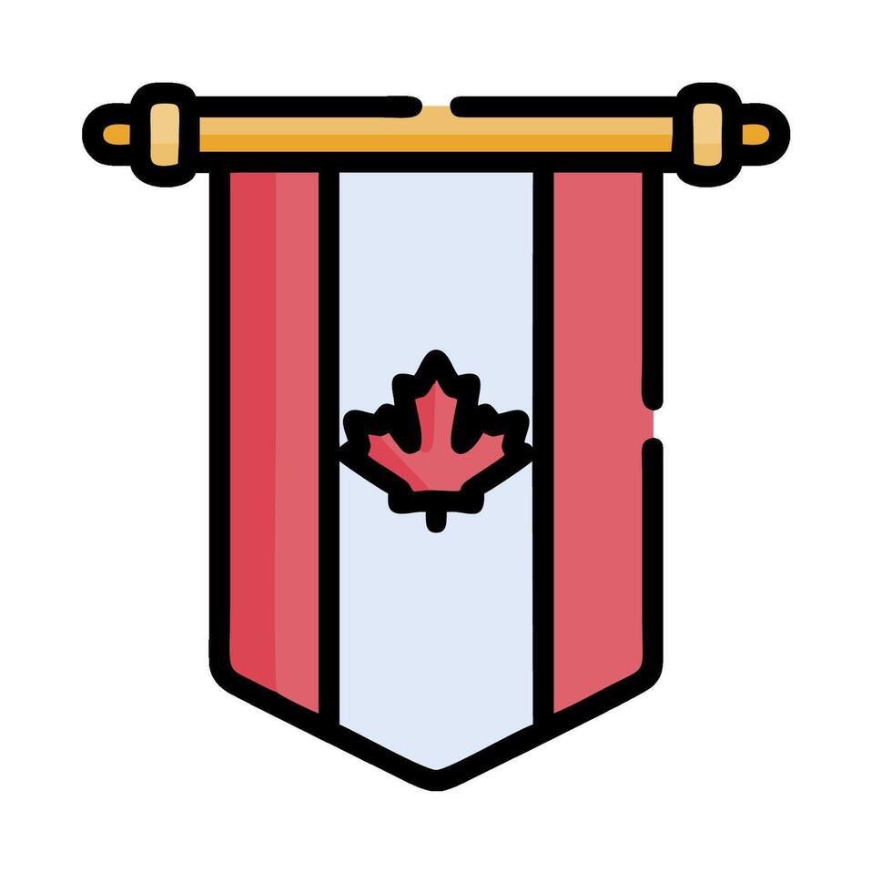 A canadian flag with a maple leaf on it vector