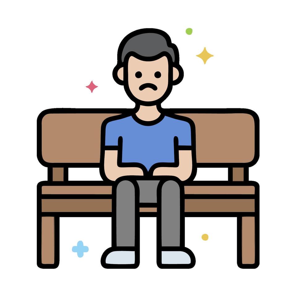 Man sitting on bench with stars on it vector
