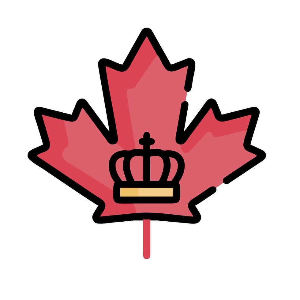 A canadian maple leaf with a crown on it vector