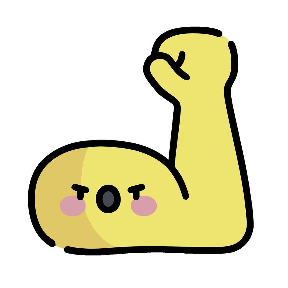 A cartoon yellow arm with a fist up vector