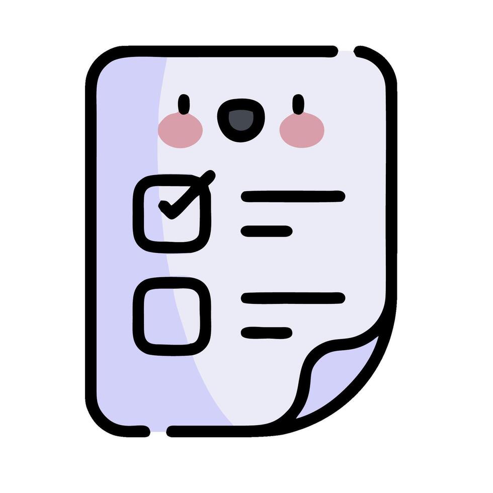 A cute little bear with a check mark on a piece of paper vector