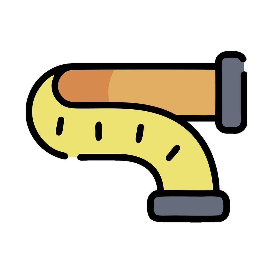 A yellow pipe with a measuring tape on it vector