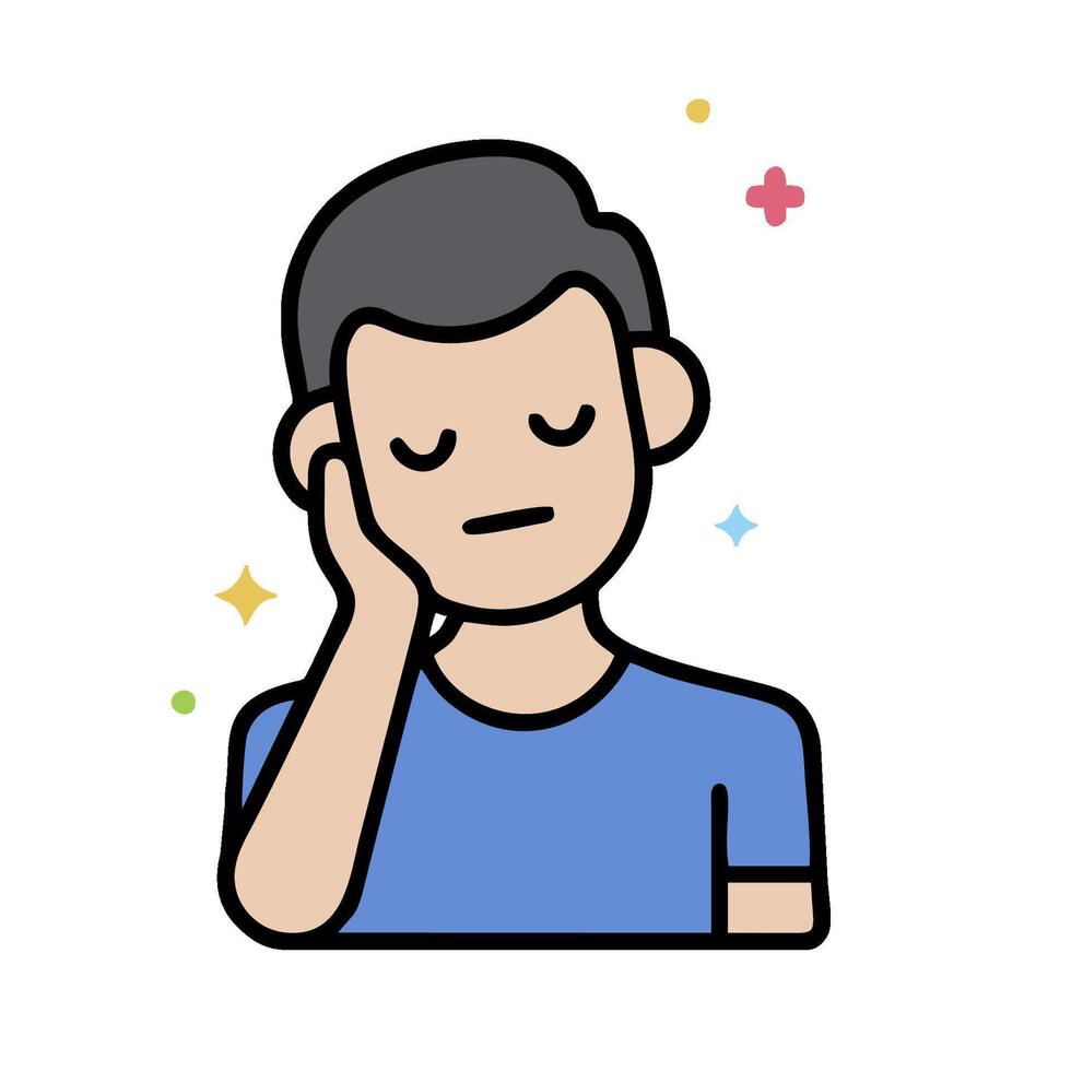 A man with his hand on his head and a headache vector
