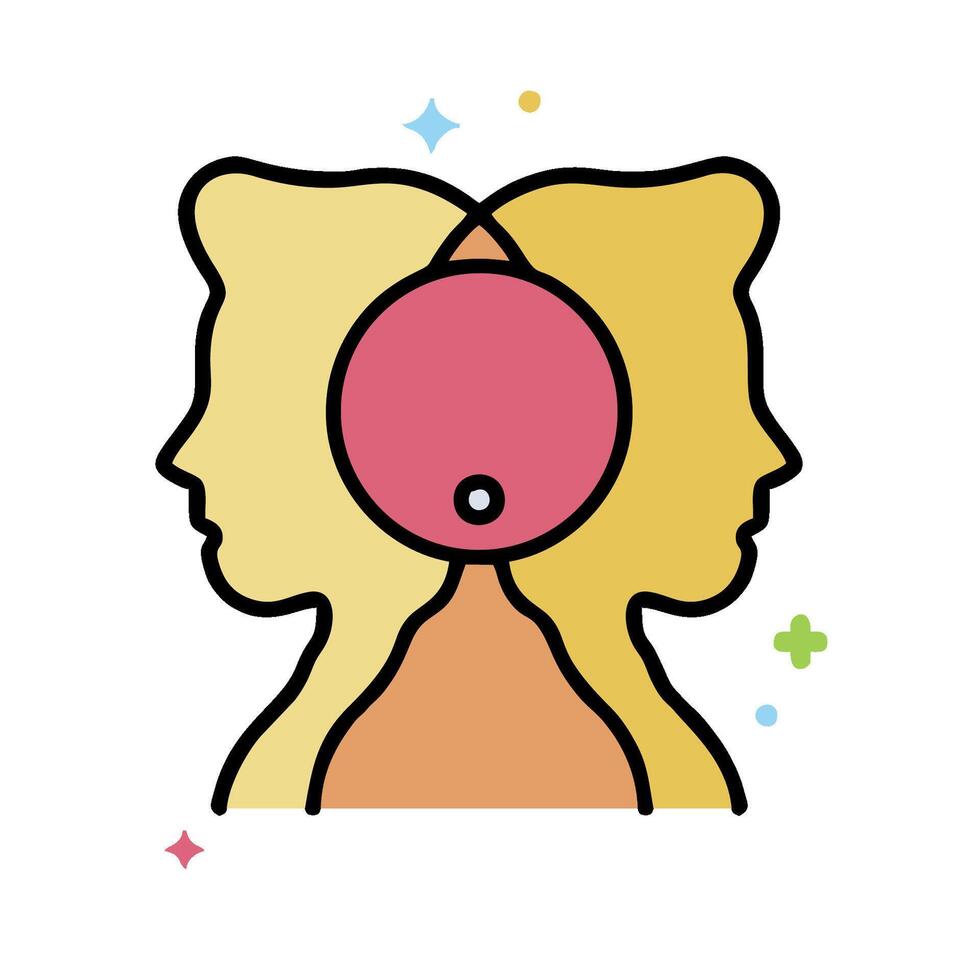 A woman's head with a pink ball in it vector