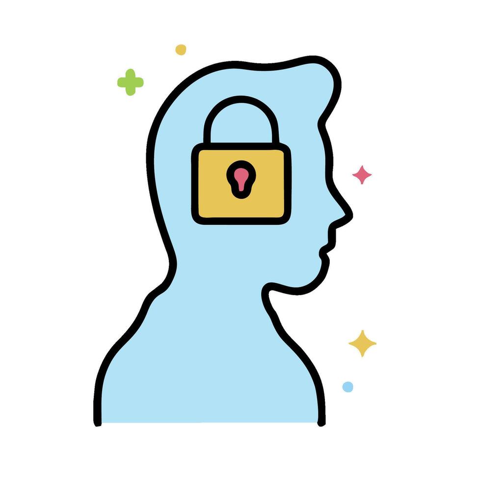 A person with a lock on their head vector