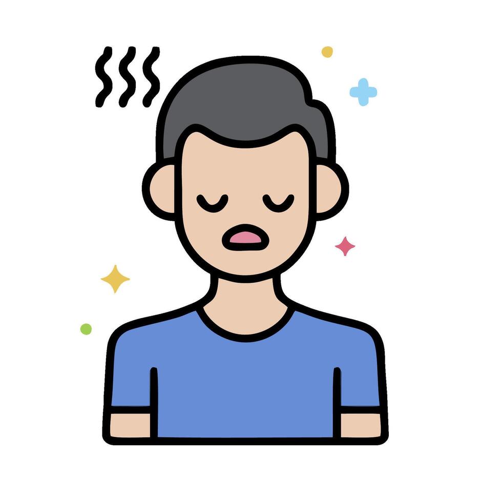 A man with a headache icon vector