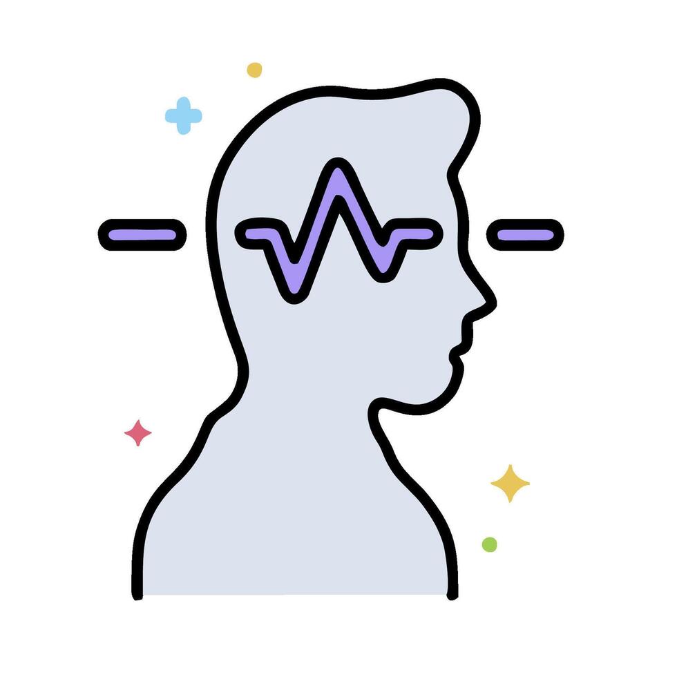 A person with a heartbeat icon on their head vector