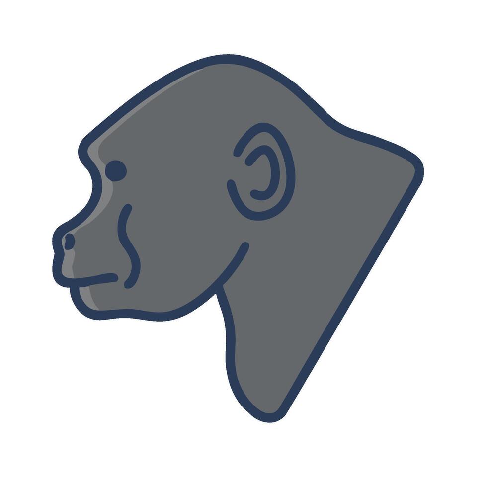 A gorilla head icon on a white background vector